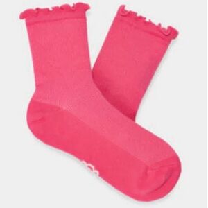 UGG Karsyn Lettuce Edge Crew Socks in Pink Taffy